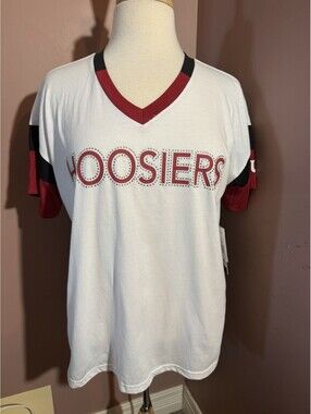GIII 4 Her Indiana Hoosiers T Shirt Womens Size Large Bedazzled New